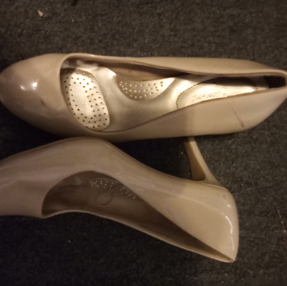 Tan high heels